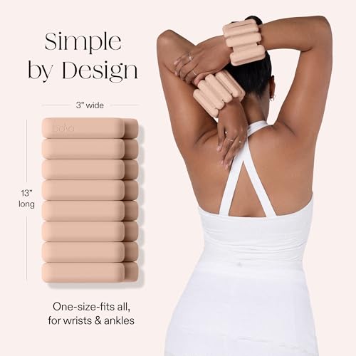 Bala Bangles Wrist & Ankle Weights for Women & Men, Home Gym Equipment - color: Sand, size: 2 LB