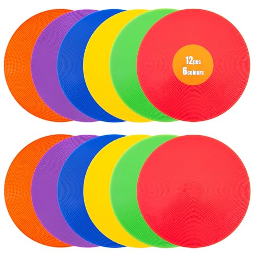 Rubber Spots Spot Markers 4 Inch & 9 Inch Multicolor Floor Dots - style: 9inch 12pcs 6colors