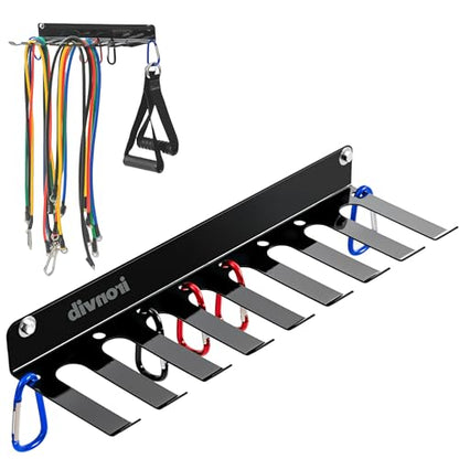 Wall-Mounted Gym Organizer, Resistance Band Storage Rack, Barbell Holder Wall Mount, Dumbbell Storage, Home Gym Accessories Holder (ZJ-L-2m)