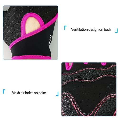 Luwint Kids Workout Gloves, Ventilated Grip Exercise Gloves for Boys and Girls Weightlifting Hanging Gym, Children 3-12 Years
