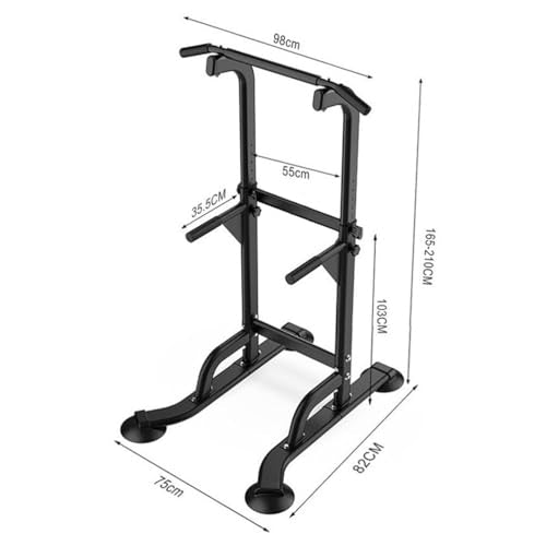 Power Tower Dip Station Pull Up Bar Freestanding Fitness Equipment Pull Up Station Gym Equipment for Home, Load-Bearing 150kg for Home Gym Strength Training,Black