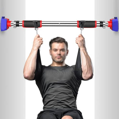 XLTFUC Pull-up Bar Doorway, Strength Training Pullup Bar with No Screws, Adjustable Length Fitness Bar, Suitable for Daily Exercise in Home Office Gym (Maximum Load Capacity 300 Kg)