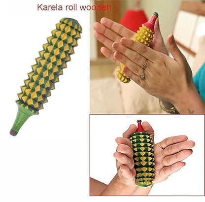 Acupressure Massager Tools Combo Kit: Wooden Ball, Karela Finger Care, Jimmy Point Press & Body Stress Relief Massager for Pain and Relaxation