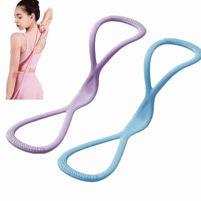 Resistance Bands with Handles,Figure 8 Resistance Band Elastic Fitness Bands Exercise Band for Home Yoga Gym Workout - color: Purple-15LB+Blue-25LB