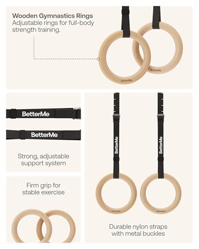 BetterMe Calisthenics Home Studio Kit - Home Gym Calisthenics Equipment Kit with Parallettes Resistance Bands Gymnastics Rings Door Pull Up Bar and Jump Rope - At Home Calisthenics Equipment