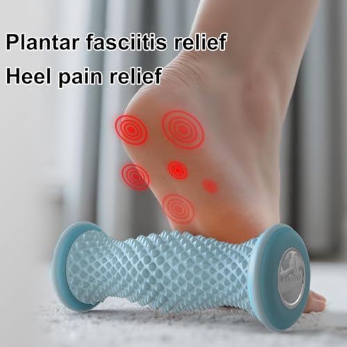 Foot Roller Massager for Plantar Fasciitis Relief, Portable Silent Deep Tissue Massager Tool for Arch and Heel Pain-Blue - color: Blue