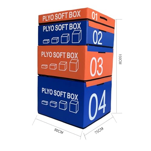 LICOME Jump Box Soft Foam Box Professional Physical Training Combination Box Used for Home Gym and Outdoor Exercise. Suitable for Agility Training and Speed Training - color: H
