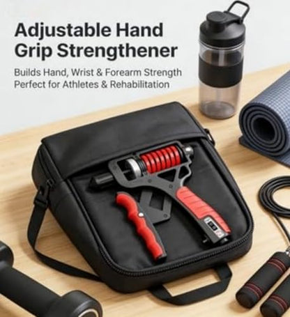Grip Strength Trainer, Adjustable 10–360 lbs | Digital Counter,Alloy Frame,TPR Non-Slip Handles