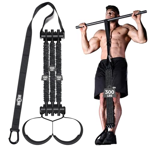 Innstar Pull Up Assistance Bands, Heavy Duty Resistance Band for Pull Up Assist, Adjustable Resistance 165-265lbs with Fabric Feet/Knee Rest, Pull Up Bands Assistance Bands
