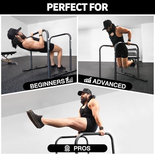 2026 Upgrade World's Best Strongest Premium Dip Bars with Adjustable Ultra-Stable Settings & Non-Slip Feet - USA Original Patent, USA Designed, USA Shipped, USA Warranty