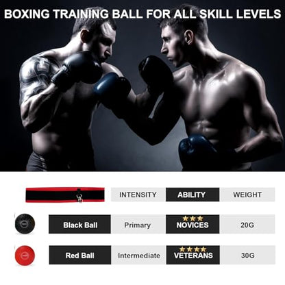 Dermasy® Upgraded Boxing Reflex Ball, Boxing Training Ball with Headband Perfect for Reaction, Punching Speed, Fight Skill, Fitness, Newst Boxing Equipment