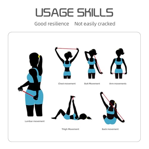 Resistance Bands for Working Out, Adjustable 7-Ring with Handles, Exercise Stretch Bands for Women&Men Fitness,Pilates,Yoga and Physical Therapy