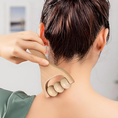 Ciieeo 2Pcs Wooden Massage Roller Massager Wooden Trigger Point Body and Face Roller for Foot Shoulder Neck and Waist Relaxation - Improve Sleep Quality