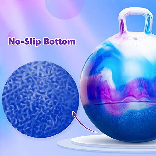 Hopper Balls for Kids 3-8, 18 Inches Bouncy Ball with Handle, 18" Inflatable Bouncing Hopper, 45cm Jumping Toys, Garden Hopping Toys Girls Boys Gifts - color: Purple, size: Age:3-8(18''/45cm)