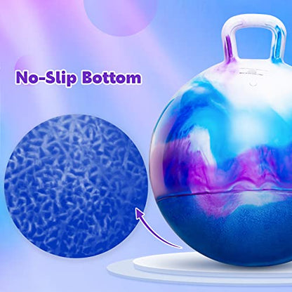 Hopper Balls for Kids 3-8, 18 Inches Bouncy Ball with Handle, 18" Inflatable Bouncing Hopper, 45cm Jumping Toys, Garden Hopping Toys Girls Boys Gifts - color: Purple, size: Age:3-8(18''/45cm)