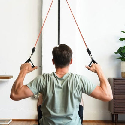 Space Saver Gym Resistance Bands Wall Anchor for At Home Fitness Workouts with 1 Rail and 1 Rail Car - style: Without Resistance Bands