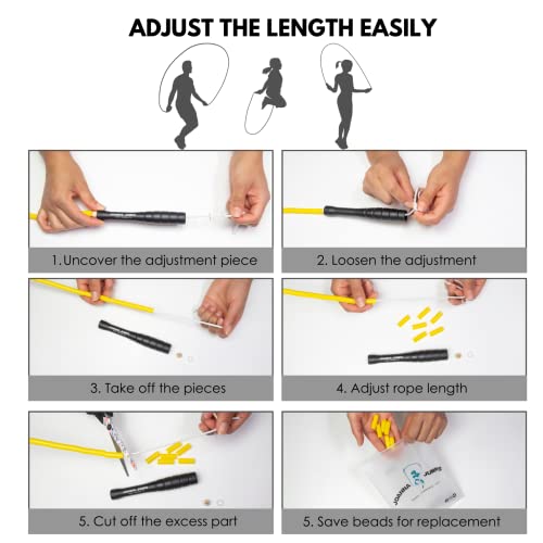 Segmented Jump Rope for Fitness and Exercise - Adjustable Jump Ropes with Plastic Handles - Tangle-Free Skipping Rope for Crossfit, Gym, Cardio and Endurance Training - Jumping Rope for Workout
