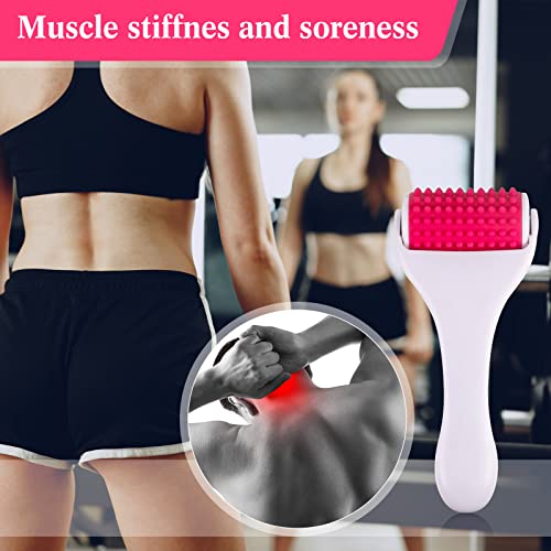 2 Pcs Muscle Roller Gift Fascia Stick Cellulite Face Muscle Body Massage Roller Massage Tool for Relief Neck Arm Back Leg Body Deep Release(White,Silicone) - color: White, Rosy, style: Silicone