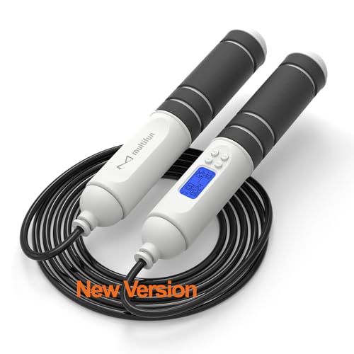 Digital Jump Rope with Smart Counter & Timer - Adjustable Speed Skipping Rope for Fitness, Weight Loss, Boxing, MMA - Tangle-Free Ball Bearings & Anti-Slip Handles for Men, Women, Kids.(Check 2026 New Evolution for 3s Rope Swap) - color: 2026 Evolution BL
