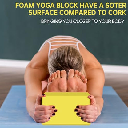 Yoga Block - Unsupported Latex Eva foam - Soft non slip surface with bevel for yoga, pilates, meditation - Yoga accessories for stability, balance and deep stretching