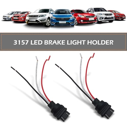 2 PCS 3157 Bulb Male Sockets Male Adapter, 12V-24V Waterproof Heat-resistant Connector Harness, for Turn Signals, Universal for Most Cars Trucks SUVs Vans (Black)