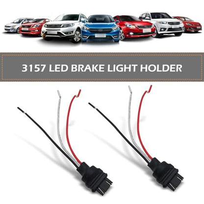2 PCS 3157 Bulb Male Sockets Male Adapter, 12V-24V Waterproof Heat-resistant Connector Harness, for Turn Signals, Universal for Most Cars Trucks SUVs Vans (Black)