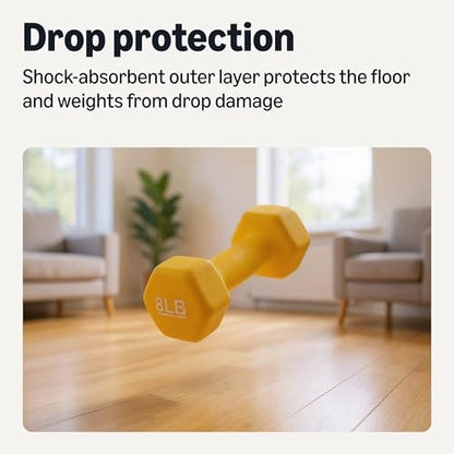 Amazon Basics Neoprene Dumbbell Hand Weights for Exercise and Muscle Toning - style: 8 Pound, Pair