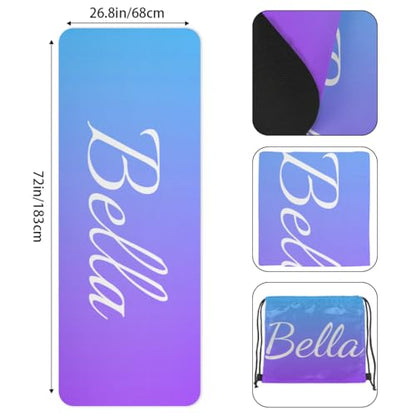 Custom Name Yoga Mat,Personalized Travel Yoga Exercise Mat,Non Slip,Perfect for Kids & Adults,Gradient Color D Series - color: Style 10