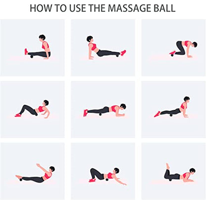 SIMPLECOOL Hard Massage Ball Lacrosse Ball Size Fascia Balls, 2 Pack, Black - color: Black