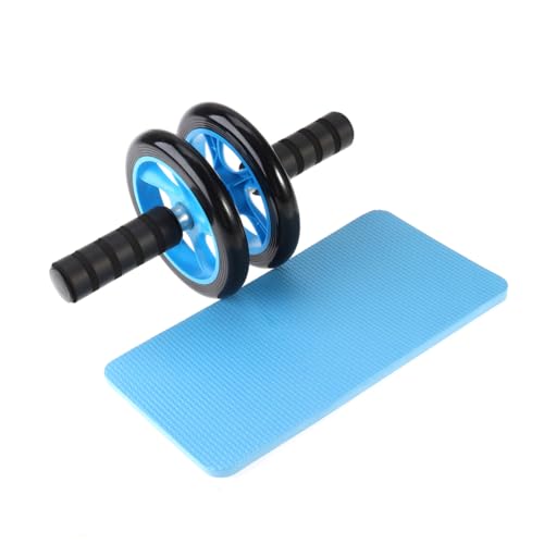 Quiet Dual Wheel Ab Roller with Knee Pad for Core Strength and Abdominal Muscle Training High-grip Handles Stable Wide-spaced Wheels for Home and Gym Workouts Suitable for All