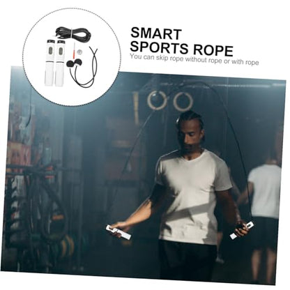 Ropeless Digital Jump Rope with Counter Adjustable Indoor Skipping Rope for Fitness Workout for Weight Loss and Home Exercise