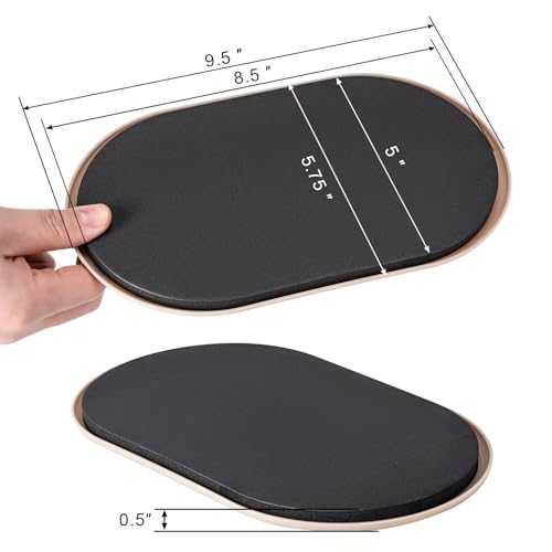 4 Pcs 5 3/4'' x 9 1/2" Furniture Sliders Pads for Hardwood Floors（Coffee） - size: 9 1/2" Oval-4 Pack Coffee
