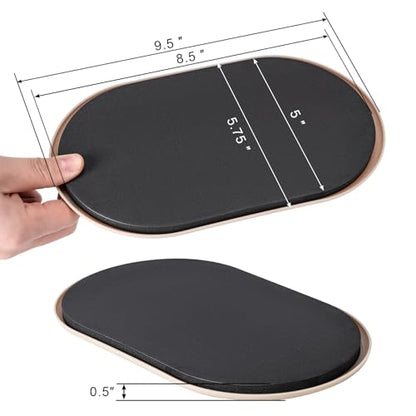 4 Pcs 5 3/4'' x 9 1/2" Furniture Sliders Pads for Hardwood Floors（Coffee） - size: 9 1/2" Oval-4 Pack Coffee