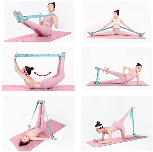 Elastic Stretching Strap with 11 Loops, Multi-Loop Yoga Stretching Strap Elastic Exercise Band, Improve Flexibility Arm Leg Stretching Strap Home Gym Equipment for Physical Therapy Pilates Gymnastics