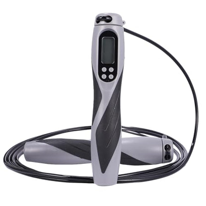 Electronic Counting Jump Rope Weighted Steel Wire Fitness Skipping Rope for Workout Training with Digital Counter Black, Suitable for Gym