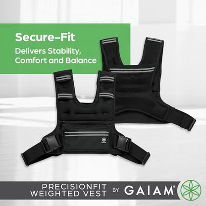 Gaiam Weighted Vest for Women and Men, Adjustable Weighted Workout Vest for Walking, Running, Strength Training