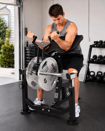HVO Preacher Curl Bench & Bicep Curl Machine, Adjustable Arm Equipment - color: Black