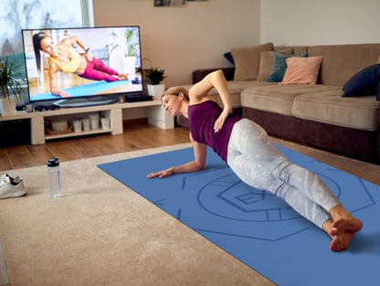 nuveti Large Exercise Mat (6'x 3'), Extra Wide Workout Mat for Men and Women, Yoga Mat Thick 1/2 1/4 Exercise Mats Non-Slip, Non-Toxic, Large Fitness Mat Perfect for Barefoot Exercise (Yoga, Pilates, Stretching, Meditation)