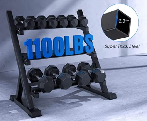 Vortex Strength Rubber HEX Dumbbell Set - Pairs - 5-50lbs - W/Rack Option - 550lbs Total