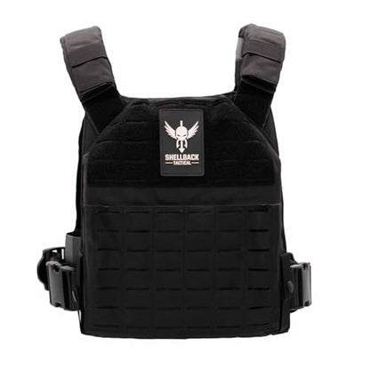 Shellback tactical Physical Fitness Training Vest – Adjustable Weighted Workout Vest for 10x12 Training Plates - color: Black