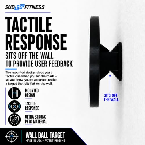 Wall Ball Target (Wall Mounted) for Hyrox or Hybrid Workout Training; Squat Medicine Ball Throws; mounts on the wall; for the Garage, Side of House or Hyrox Gym (Single). (White)