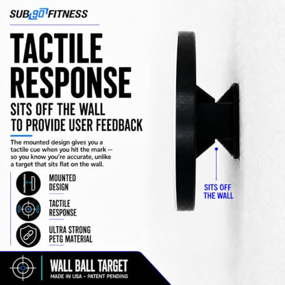 Wall Ball Target (Wall Mounted) for Hyrox or Hybrid Workout Training; Squat Medicine Ball Throws; mounts on the wall; for the Garage, Side of House or Hyrox Gym (Single). (White)