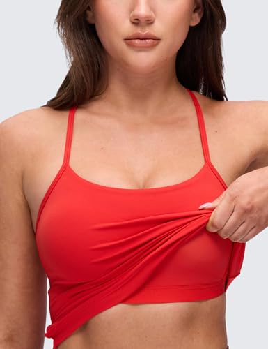 CRZ YOGA Butterluxe Y Back Tank Tops - color: Deep Red, size: X-Large