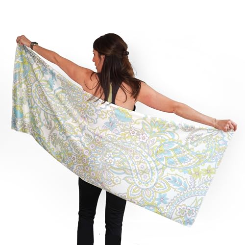 Large Cooling Shawl - Instant Heat Relief for Outdoor Events - color: Muted Paisley