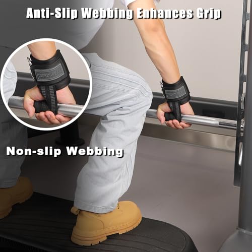 Weight Lifting Straps with D Rings, 2-in-1 Non-Slip Wrist Straps for Weightlifting, Workout Straps for Men Women, Gym Straps for Cable Machine