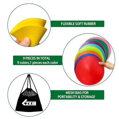 Rubber Spots Spot Markers 4 Inch & 9 Inch Multicolor Floor Dots - style: 9inch 9pcs