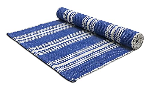 Hand Woven 100% Cotton Yoga Mat- Thick Handloom Made in India- for Gym Floor Exercise - Runner for Bedroom