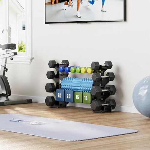 Dumbbell Rack Stand for Home Gym: Rack Only Holder for Dumbbells, Free Weights, 400LB Capacity Heavy-Duty Compact Storage Organizer