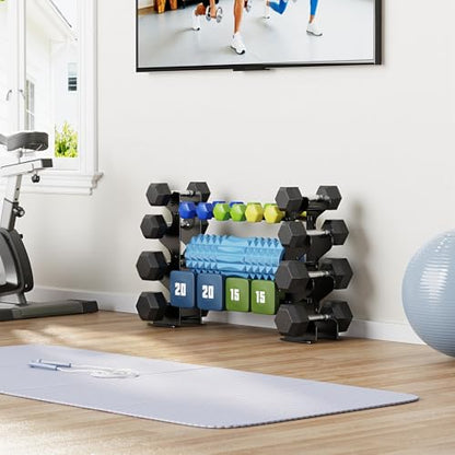 Dumbbell Rack Stand for Home Gym: Rack Only Holder for Dumbbells, Free Weights, 400LB Capacity Heavy-Duty Compact Storage Organizer