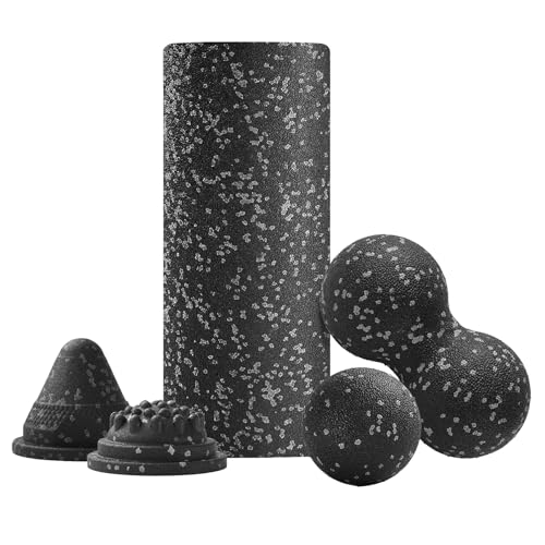 Foam Roller, Muscle Massage Wheel, Non Slip Tissue Gym Accessory for Yoga Pilates Fitness Travel Hotel Indoor Back Leg Home Practice Compact Portable Tool with Strong Grip
